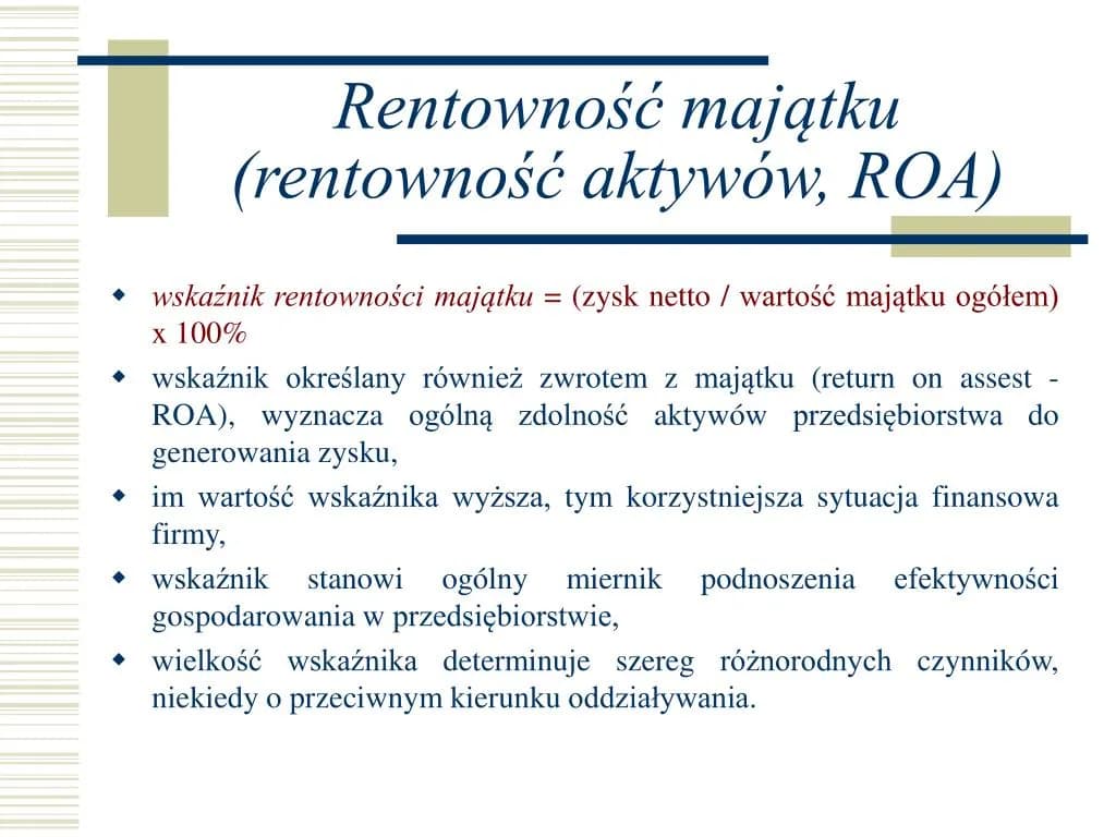 Jak rentowność majątku wpływa na sukces finansowy firmy? Jak rentowność majątku wpływa na sukces finansowy firmy?